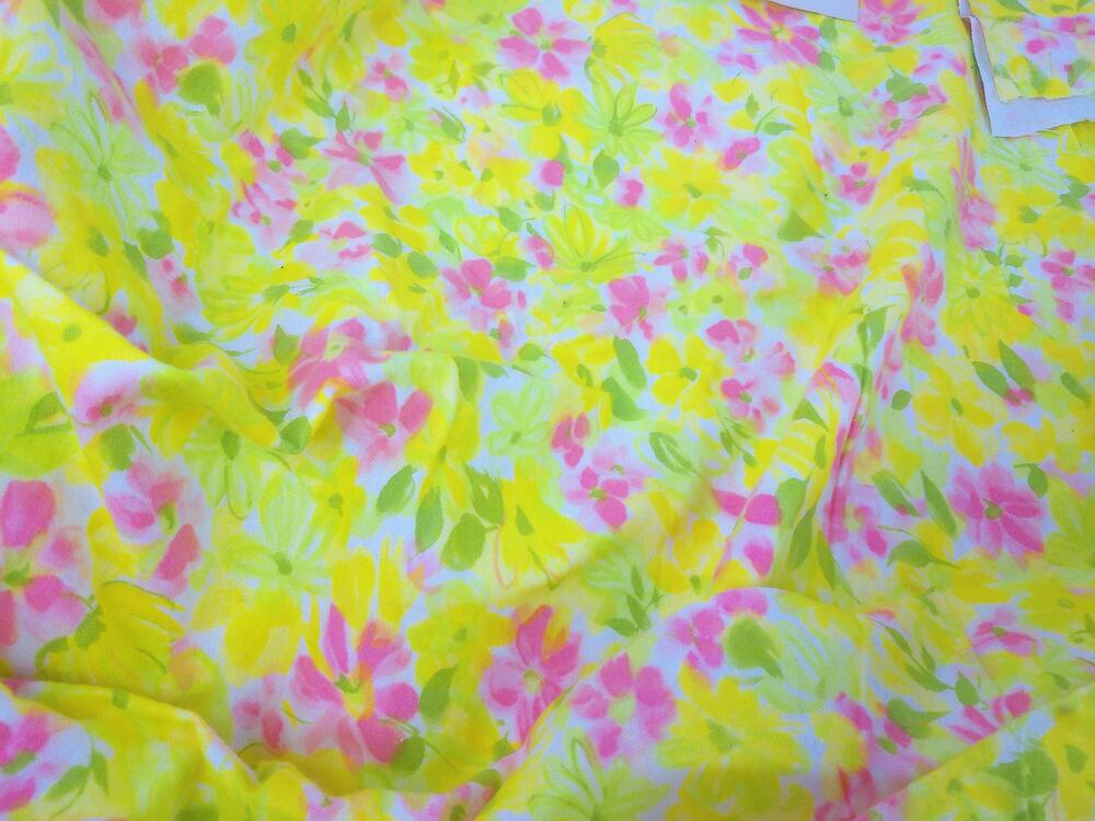 Vintage Randolph Mills Printed Flannelette All Cotton Floral Fabric 6 Yards